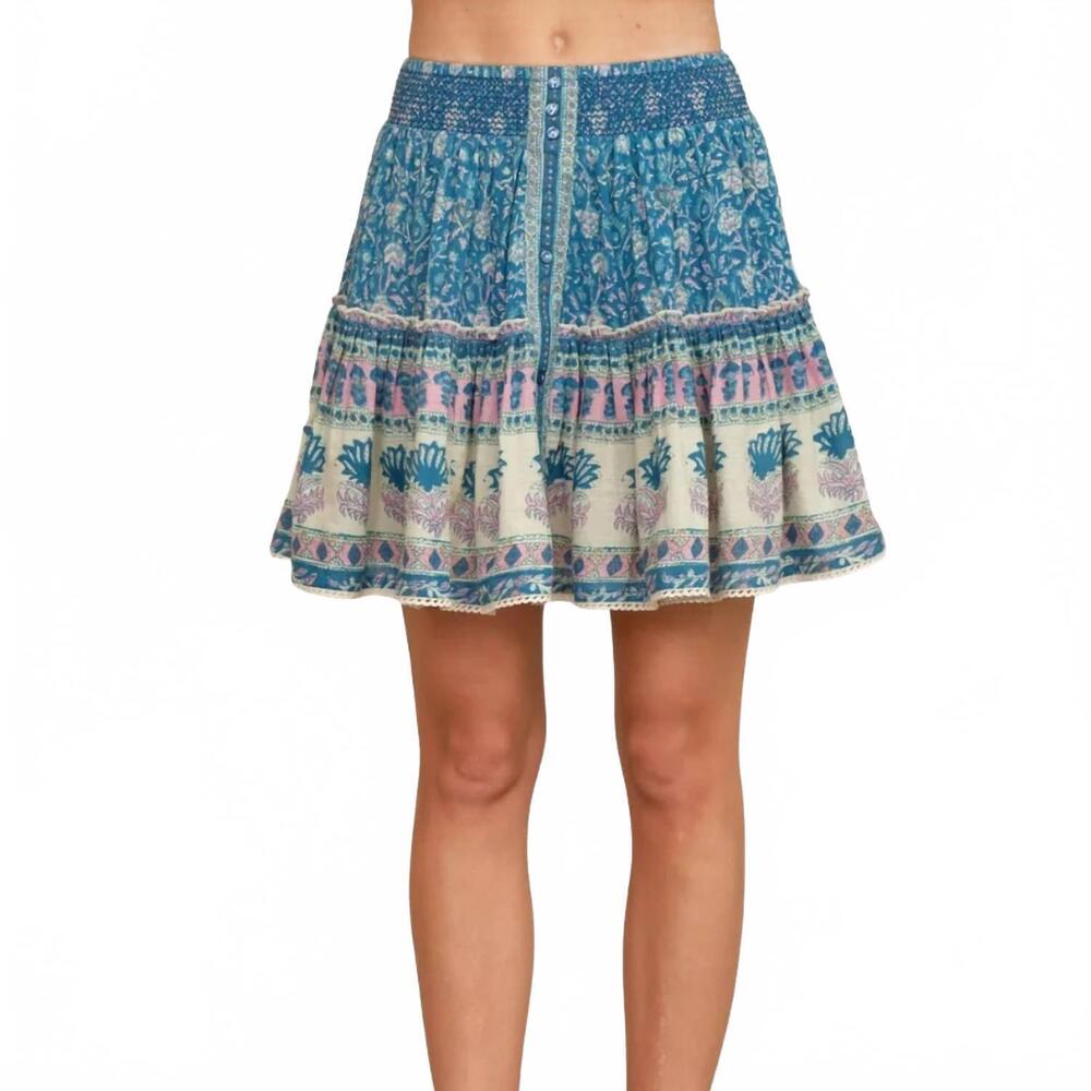 NEW M.A.B.E. myla mini skirt in breezy blue floral